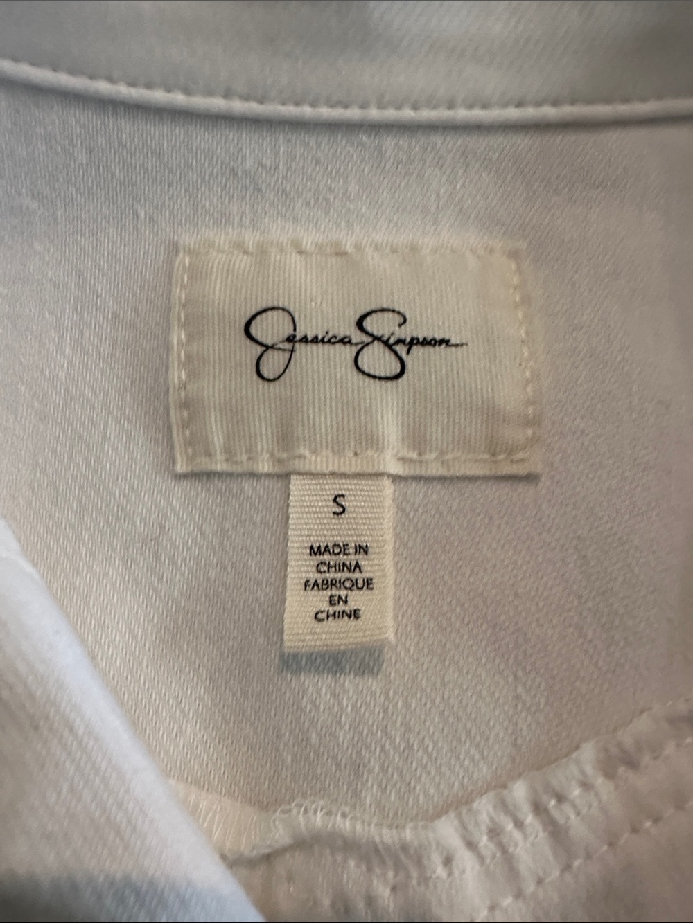 Jessica Simpson White Jean Jacket - Classic Button-Front Style - Picture 2 of 6